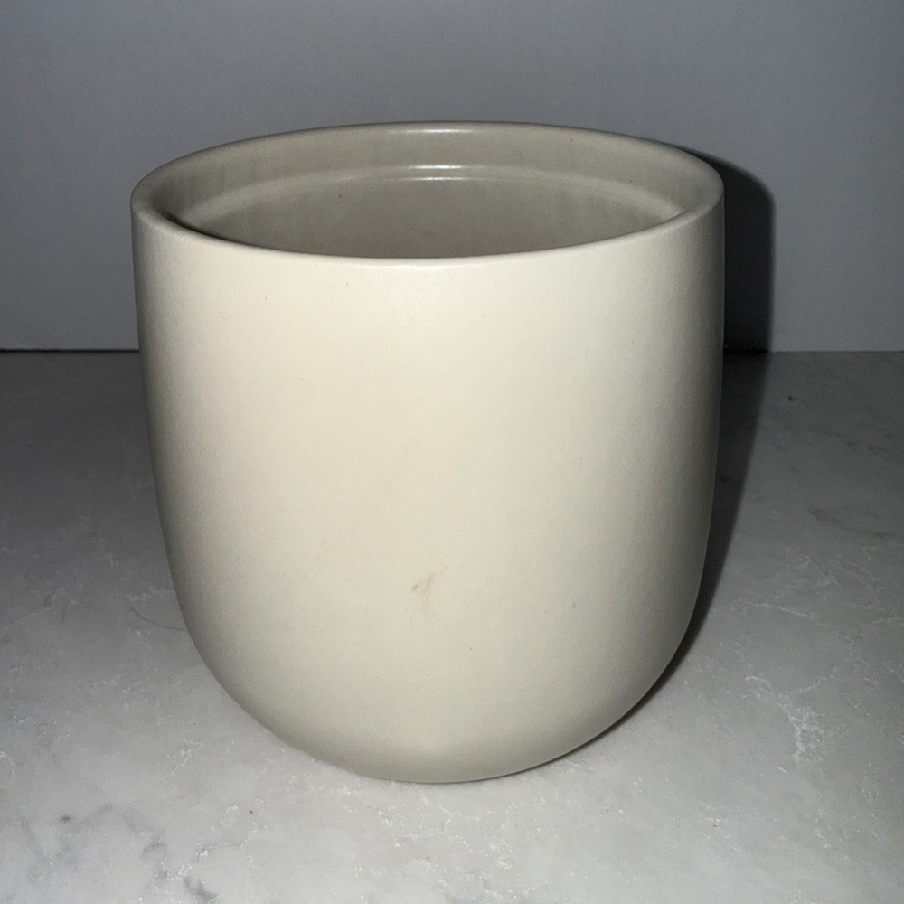 VTG Ceramics Planter Pot Satin Cream ~ 5"T x 5"D Made In Holland